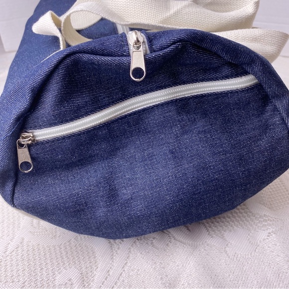 Denim GYM Bag Will Workout for Cupcakes FabFitFun WorkOut Duffle - Picture 7 of 8